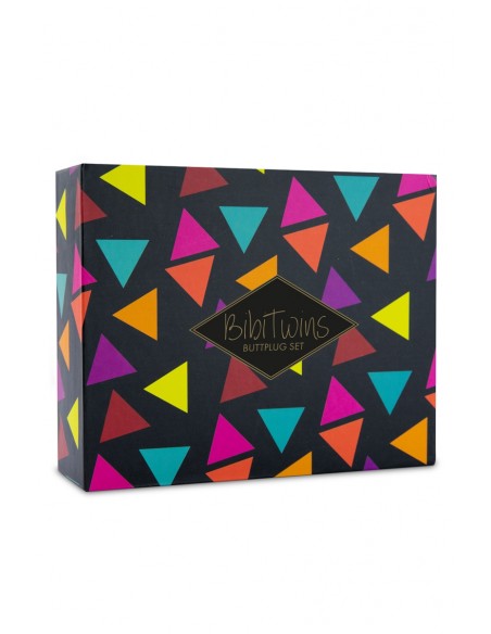 Coffret 3 plugs anal Bibi Twin - noir