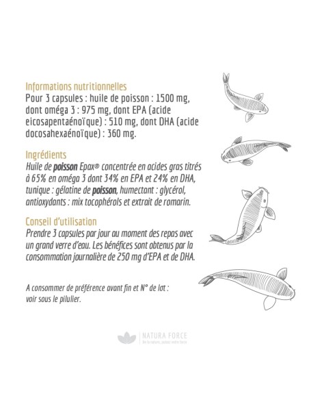 Huile de poisson Oméga 3 - capsules - Natura Force