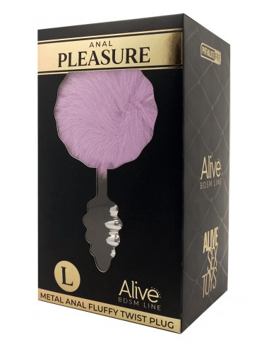 Plug métal Fluffy Twist L mauve - Alive