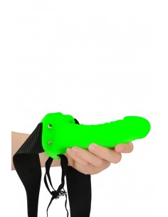 Gode-ceinture creux phosphorescent  18cm - Ouch 2