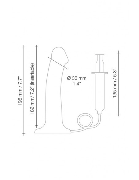 Dildo éjaculateur semi-realiste chair