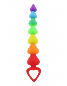Stimulateur anal Rainbow Heart Beads - Toyjoy