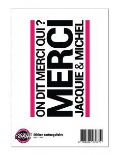 Grand sticker J&M rectangle blanc