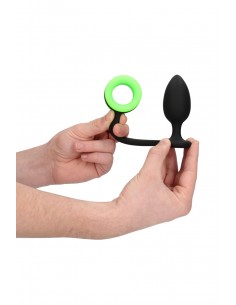 Plug avec cockring phosphorescent - Ouch 2